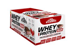 Buy VIT.O.BEST STRAWBERRY WHEY PROTEIN BAR BOX 35 gr 25 Bars By 36,31€