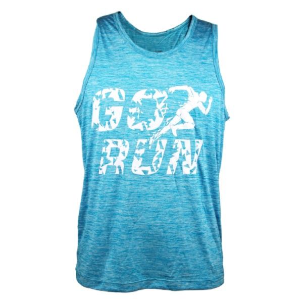 GO RUN TURQUOISE ELASTIC-DRY TANK TOP (M)