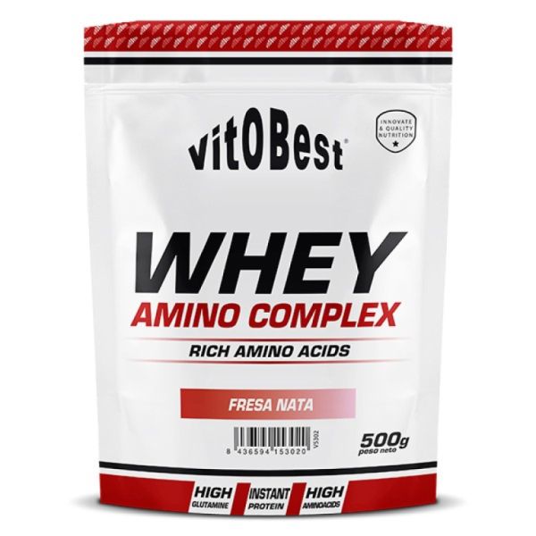 Whey Amino 500 g Aardbeienroom - VitOBest