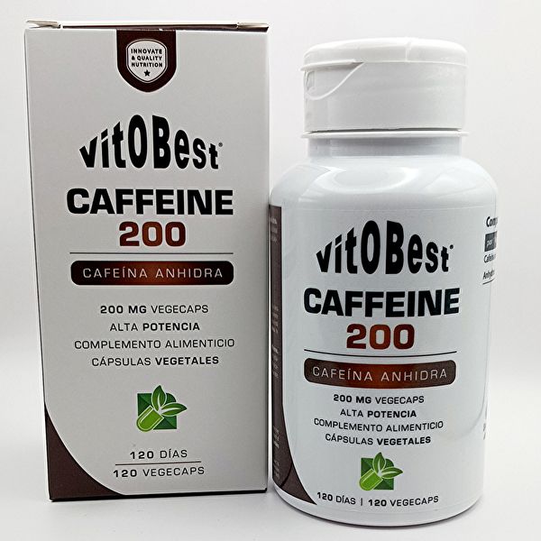 Cafeïne 200 Vitobest 120 c plantaardige capsules Img 3