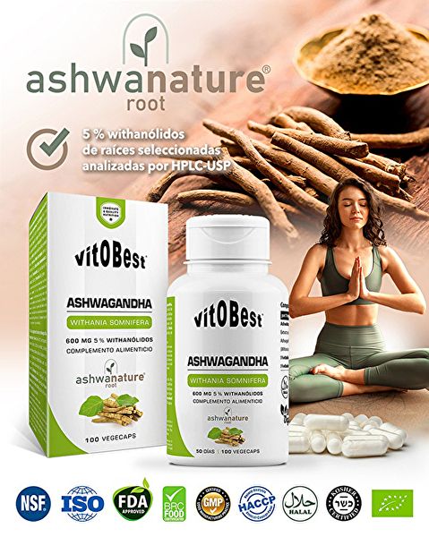 Ashwagandha 600 mg 100 gélules végétales. Pour le stress chronique Img 2