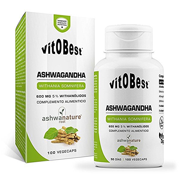 Ashwagandha 600 mg 100 cápsulas vegetais. Para estresse crônico