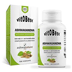 Comprar Ashwagandha 600 mg 100 cápsulas vegetais - VIT.O.BEST Ashwagandha 600 mg 100 cápsulas vegetais Por 18,18€