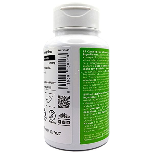 Ashwagandha 600 mg 100 cápsulas vegetais. Para estresse crônico Img 9