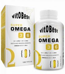 köpa VitOBest SUPER OMEGA 3-6 1000 mg 100 Pärlor Förbi 27,30€