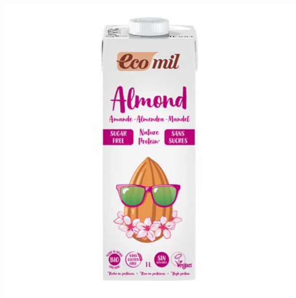 ECOMIL AMANDEL NATUUR EIWIT 1L ZONDER SUIKER