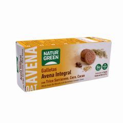 Comprar NATURGREEN BISCOITO DE AVEIA INTEGRAL COM FIVELA, COCO E CACAU Por 3,70€