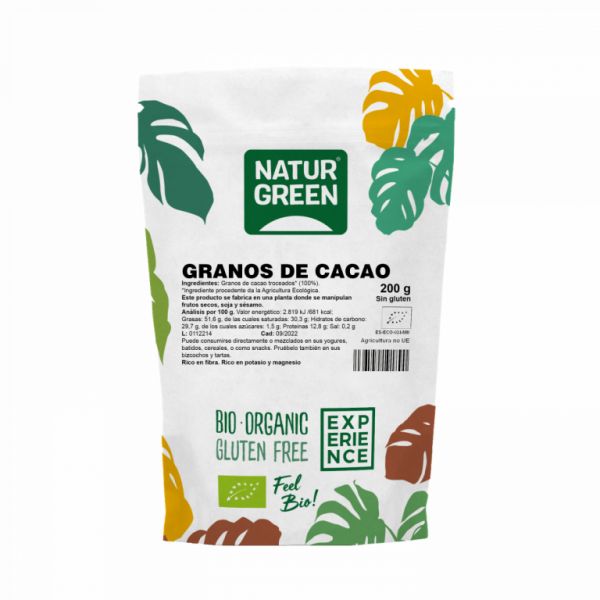 BIO GEHACKTE KAKAOBOHNEN 200 GR - NATURGREEN