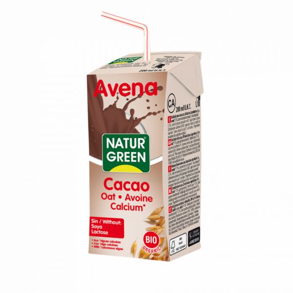 BEBIDA AVENA CACAO CALCIO BIO 200 ML - NATURGREEN