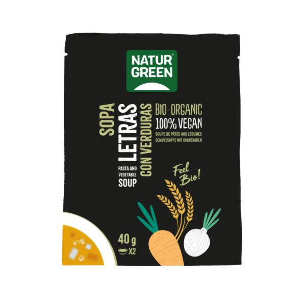 LETTRE SOUPE AUX LÉGUMES BIO 40 GR - NATURGREEN