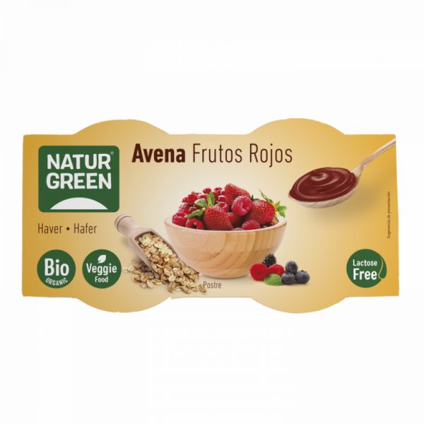 POSTRE AVENA FRUTOS ROJOS 2 x 125 GR - NATURGREEN