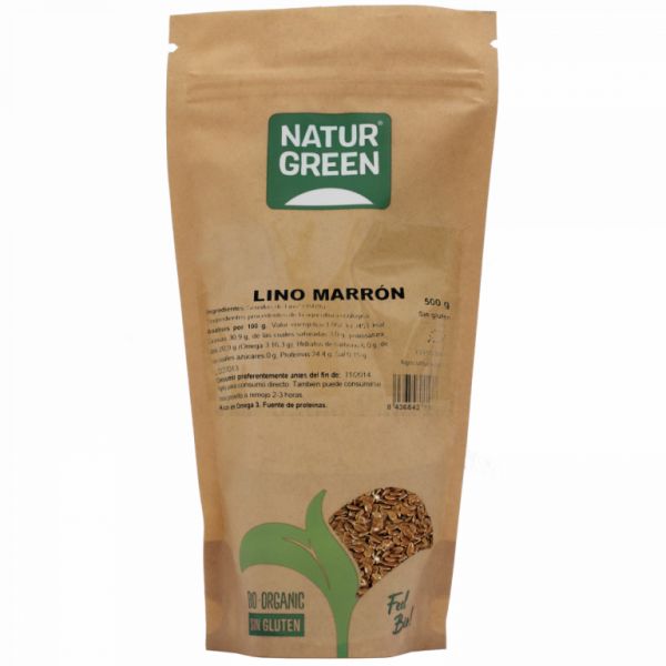 BIOLOGISCH BRUIN LINNEN 500 GR - NATURGREEN