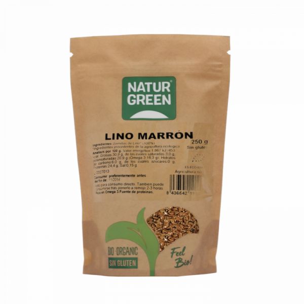 BIOLOGISCH BRUIN LINNEN 250 GR - NATURGREEN