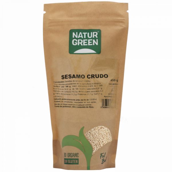 BIOLOGISCHE RUWE SESAM 450 GR - NATURGREEN