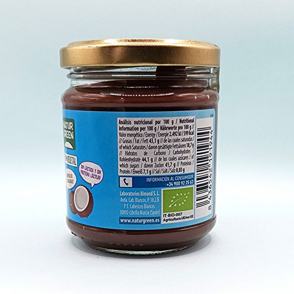 BIO CACAO CRÈME DE COCO 200 Grammes - NATURGREEN Img 3