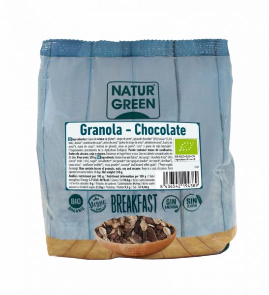 GRANOLA AL CIOCCOLATO BIO SENZA GLUTINE 350 Grammi