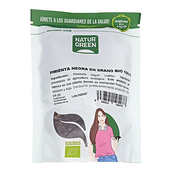 Pimienta negra en grano BIO 100 g - NATURGREEN