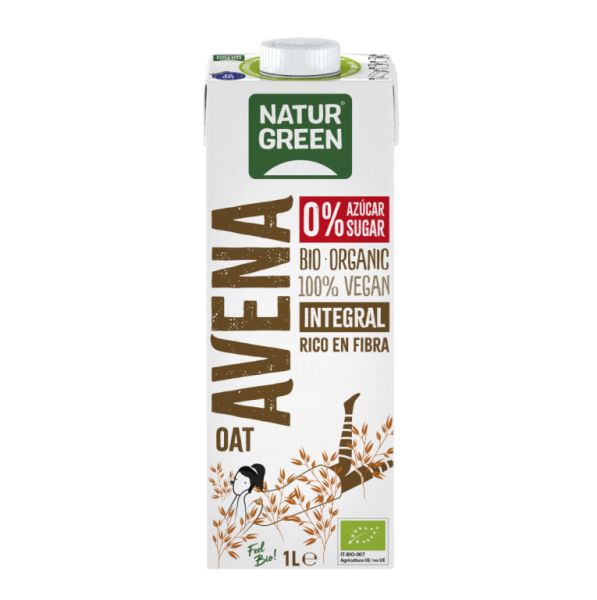 BEBIDA DE AVENA INTEGRAL 0% AZUCARES BIO 1 L