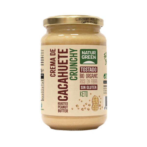 NATURGRÜNE KNUSPRIGE ERDNUSSBUTTER 330gr