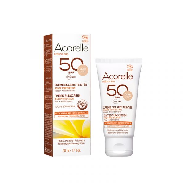 Ljus färg ansiktskräm SPF50 50ml - ACORELLE