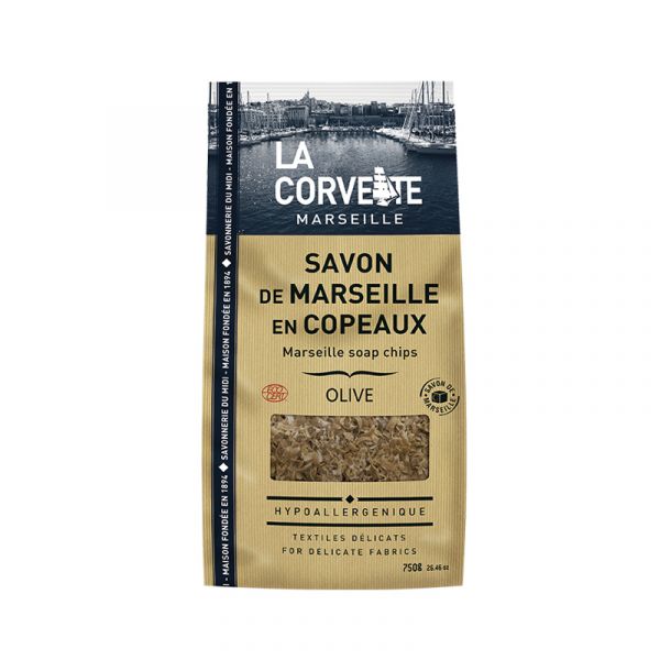 SAC DE SAVON DE MARSEILLE EN COPEAUX D'OLIVE 750gr