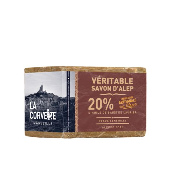 Aleppo Bar Soap 20% Laurel Oil 190 g - LA CORVETTE