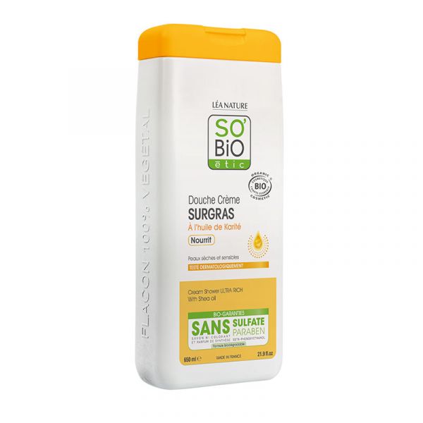 Gel de banho nutritivo ultra rico com óleo de karité650ml. Sem sulfato