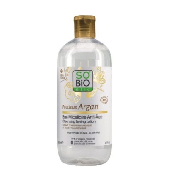 Bio hyaluronic acid and argan anti-aging micellar water