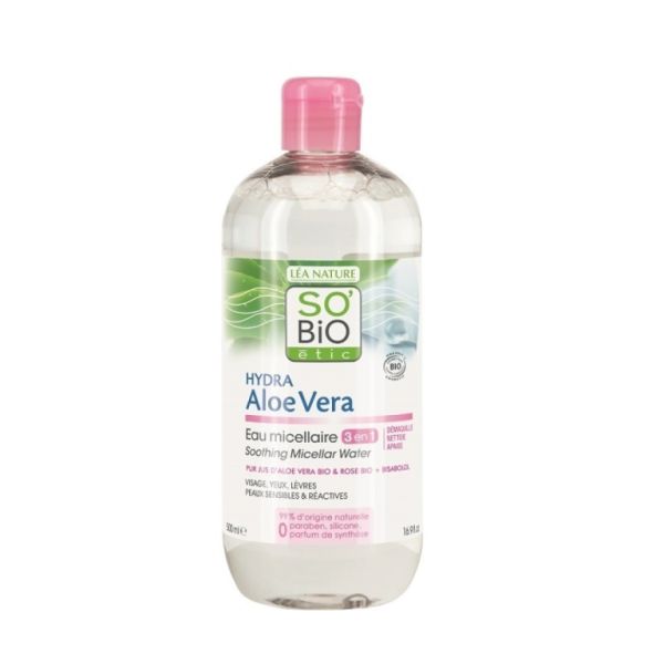 Acqua Micellare Lenitiva all'Aloe Vera e Rose Biologica 500 ml