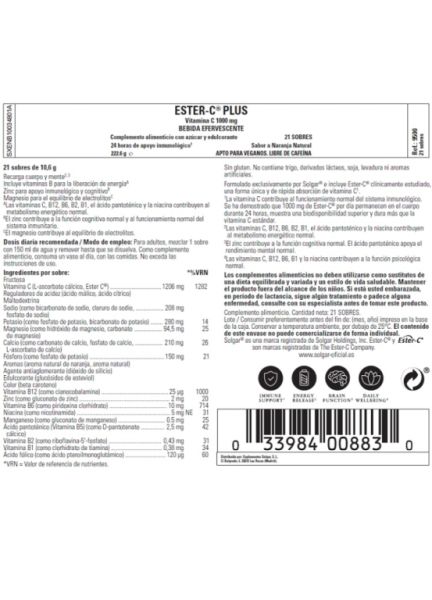 Bruisende Ester-C 1000 mg Vitamine C 21 Enveloppen Img 4