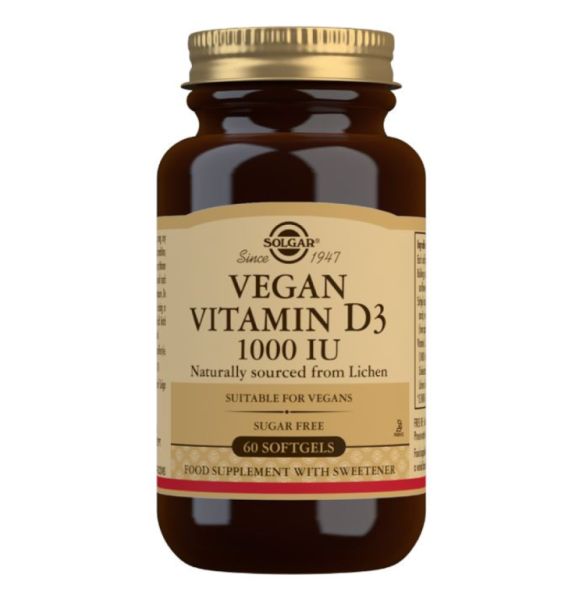 Vegan Vitamin D3 1000 IU 60 Softgels - SOLGAR