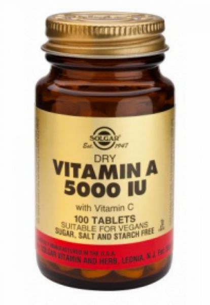 Vitamin A 5000 Dry IU 100 Tablets - SOLGAR