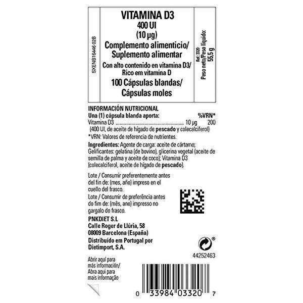 Vitamin D3 400 IE 10 mcg 100 Perlen - SOLGAR Img 2