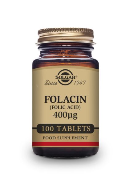 Folacin (Folic Acid) 400 mcg 100 Tablets - SOLGAR Img 2