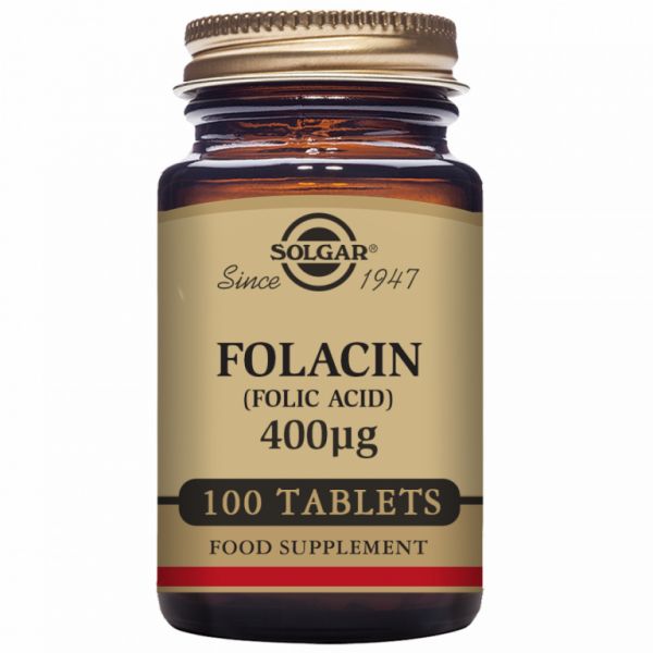 Folacin (Folic Acid) 400 mcg 100 Tablets - SOLGAR