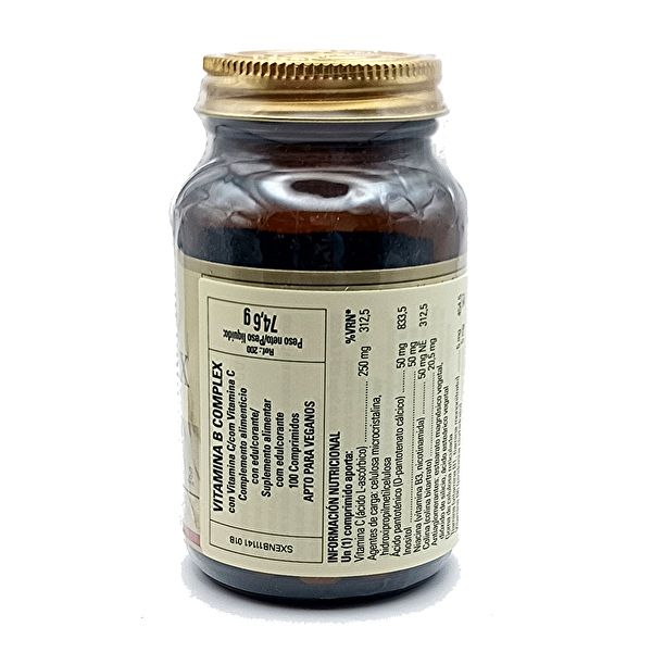 B-Komplex mit Vitamin C 100 Tabletten - SOLGAR Img 3