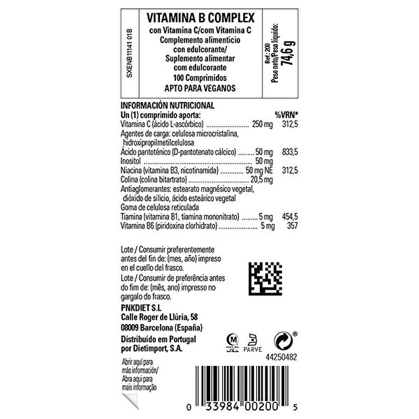 B-Complex con Vitamina C 100 Comprimidos - SOLGAR Img 6