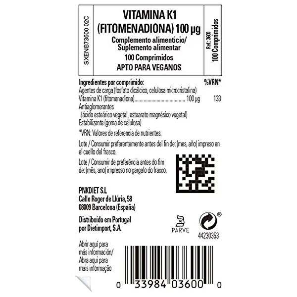 Vitamin K1 100 mcg 100 tabletter - SOLGAR Img 2