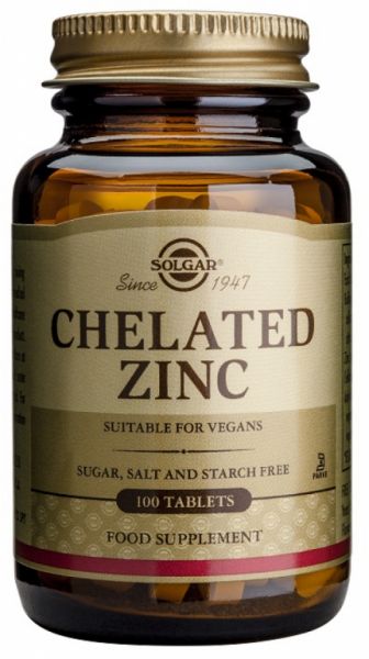 Zinc Chélaté 100 Comprimés - SOLGAR