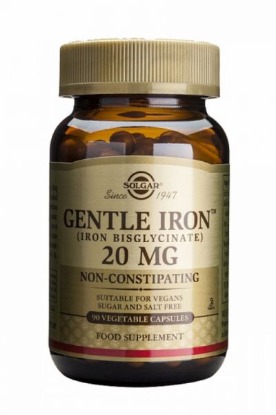 Ferro Gentle 20 mg 90 Càpsules Vegetals. Minimitza el restrenyiment