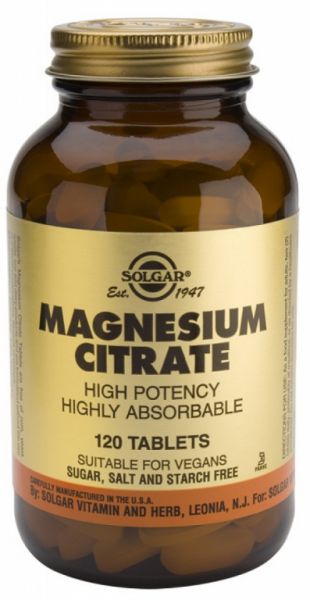 Citrate de Magnésium 120 Comprimés - SOLGAR