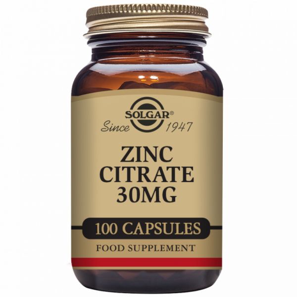 Citrate de Zinc 30 mg 100 Gélules Végétales