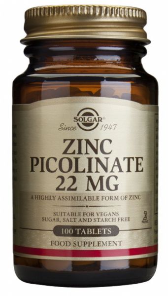 Picolinat Zinc 22 mg 100 Comprimits - SOLGAR