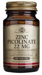 Acheter SOLGAR Picolinate de Zinc 22 mg 100 Comprimés Par 18,40€