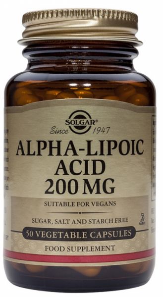 Ácido alfa lipóico 200 mg 50 cápsulas vegetais