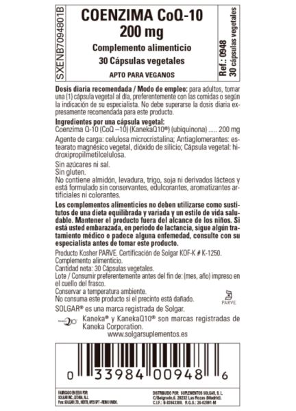 Coenzim Q-10 200 mg 30 Perles - SOLGAR Img 3