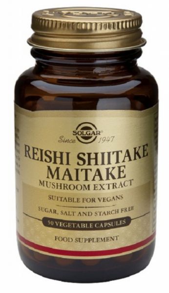 Reishi, Shiitake e Maitake 50 Cápsulas Vegetais