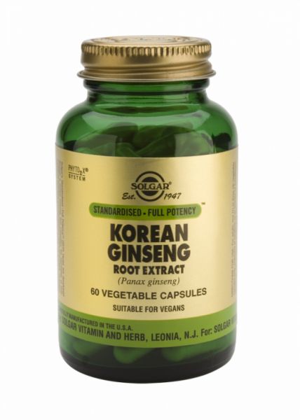 Ginseng Coréen 60 Gélules Végétales - SOLGAR