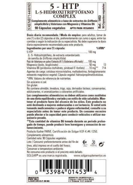 5-Hydroxytryptofaan (5-HTP) 90 Plantaardige capsules Img 4