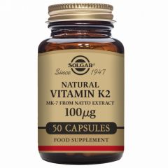 Buy SOLGAR Vitamin K2 100 mcg 50 Vegetable Capsules By 46,02€